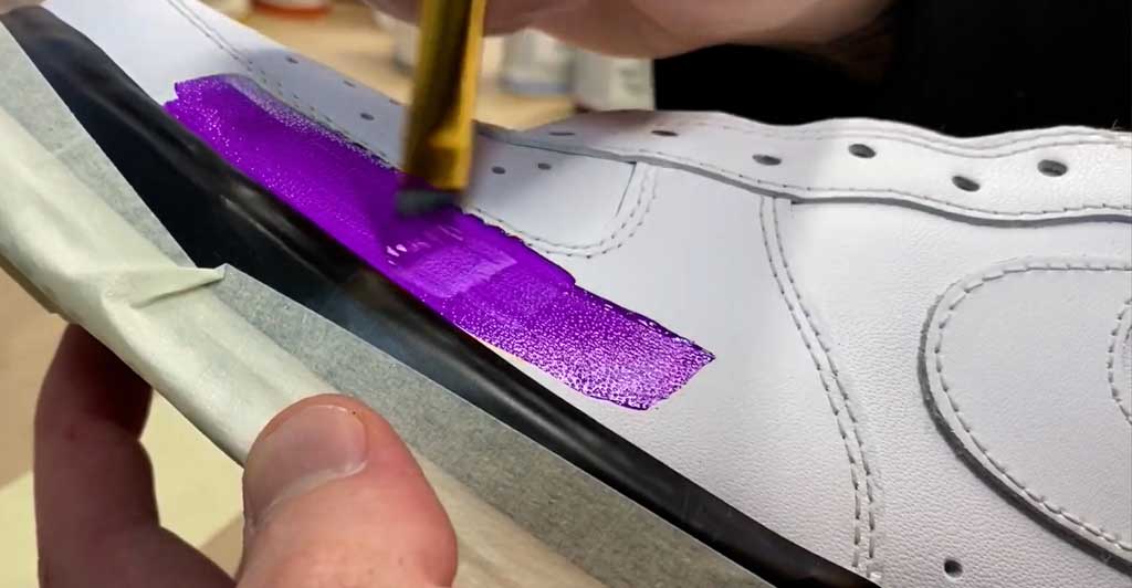 Paint sneakers in bright colors